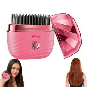 587 Mini Hair Straightener Comb with 2 Heat Settings, Pink 587 Mini Hair Straightener Comb with 2 Heat Settings, Pink