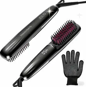 Hair Straightener Brush for Women, 2-in-1 Hot Comb & Straightening Brush with 9 Temperature Settings, Up to 450 for Frizz-Free, Smooth Hair Perfect for Home, Office & Travel (Grey) Hair Straightener Brush for Women, 2-in-1 Hot Comb & Straightening Brush with 9 Temperature Settings, Up to 450 for Frizz-Free, Smooth Hair Perfect for Home, Office & Travel (Grey)