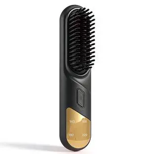Portable Cordless Negative Ion Hair Straightener Brush (Black) Portable Cordless Negative Ion Hair Straightener Brush (Black)