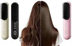 Cordless Hair Straightener Brush 4 Temp Settings Ceramic Coating Cordless Hair Straightener Brush 4 Temp Settings Ceramic Coating
