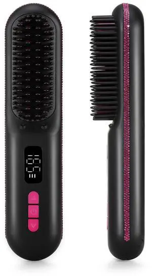Hair Straightener Brush, Cordless Mini Straightening Brush Hair Straightener Brush, Cordless Mini Straightening Brush