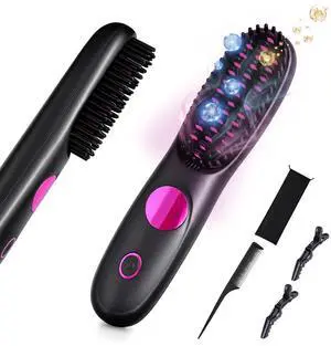 Go Brush Pro 2026, Portable Hair Straightener Brush, Straightening Comb with 300M Negative Ions, 3 Temps Fast Heating, LED Display Screen, Ionic & Ceramic Care for Daily & Travel Go Brush Pro 2026, Portable Hair Straightener Brush, Straightening Comb with 300M Negative Ions, 3 Temps Fast Heating, LED Display Screen, Ionic & Ceramic Care for Daily & Travel