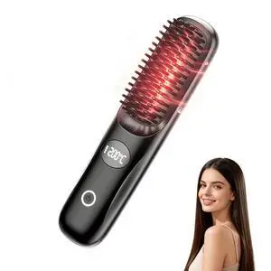 Cordless Hair Straightener Brush, Straightening Brush for Short & Long Hair, Straightener Comb Ionic Anti-Frizz, 160°C-200°C, 3 Temperature Settings, Home & Salon, Hair & Beard(Black) Cordless Hair Straightener Brush, Straightening Brush for Short & Long Hair, Straightener Comb Ionic Anti-Frizz, 160°C-200°C, 3 Temperature Settings, Home & Salon, Hair & Beard(Black)