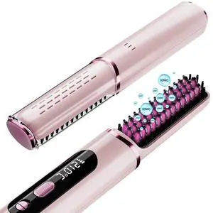 Cordless Hair Straightener Brush, 2026 Upgraded Portable Straightening Brush for Women Travel, Negative Ionic Anti-Scald Hot Comb, MCH Ceramic Heating, Dual Voltage, 4000mAh Battery 60 Min Runtime Cordless Hair Straightener Brush, 2026 Upgraded Portable Straightening Brush for Women Travel, Negative Ionic Anti-Scald Hot Comb, MCH Ceramic Heating, Dual Voltage, 4000mAh Battery 60 Min Runtime