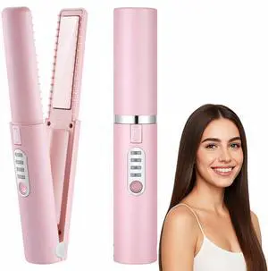 Cordless Mini Hair Straightener, USB-C Rechargeable Travel Flat Iron Cordless Mini Hair Straightener, USB-C Rechargeable Travel Flat Iron