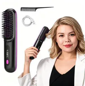 2026 Upgraded Go Brush Pro Cordless Hair Straightener Brush,Fast Heating Cordless Mini Hair Brushs with LED Display, 3 Adjustable Temperatures for All Hair Types, Home Travel, Black 2026 Upgraded Go Brush Pro Cordless Hair Straightener Brush,Fast Heating Cordless Mini Hair Brushs with LED Display, 3 Adjustable Temperatures for All Hair Types, Home Travel, Black