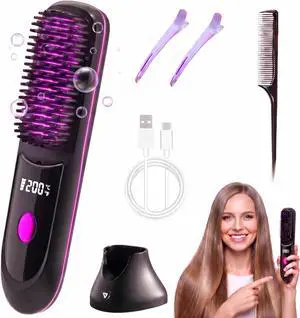 Go Brush Pro,Portable Cordless Hair Straightener Brush Rechargeable Go Brush Pro,Portable Cordless Hair Straightener Brush Rechargeable