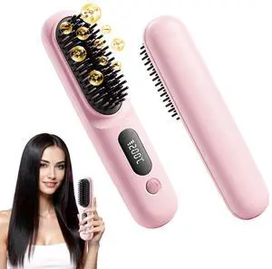 New Go Brush Pro 2026 Cordless Hair Straightener Brush, 199M Ionic, 1-MIN Fast Heat,79 Teeth for MCH Salon Smoothness, 4000mAh 40-Min Runtime, 3-Temp&Travel, Auto Shut-Off New Go Brush Pro 2026 Cordless Hair Straightener Brush, 199M Ionic, 1-MIN Fast Heat,79 Teeth for MCH Salon Smoothness, 4000mAh 40-Min Runtime, 3-Temp&Travel, Auto Shut-Off