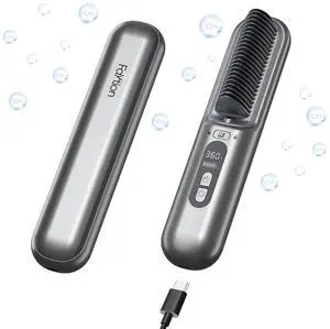 Cordless Hair Straightener Brush-Portable Hair Straightener Cordless Brush with 6 Temperature Adjust, 10000mah Cordless Travel Hair Straightener Brush, Dual Voltage, Grey Cordless Hair Straightener Brush-Portable Hair Straightener Cordless Brush with 6 Temperature Adjust, 10000mah Cordless Travel Hair Straightener Brush, Dual Voltage, Grey