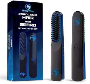 Beard Straightener, Cordless Beard and Hair Straightening Comb with USB C Charging Cable, Rechargeable, Portable, and Durable Grooming Accessory for Men (Black and Blue) Beard Straightener, Cordless Beard and Hair Straightening Comb with USB C Charging Cable, Rechargeable, Portable, and Durable Grooming Accessory for Men (Black and Blue)