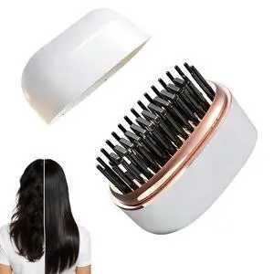 Mini Cordless Hair Straightener Brush Portable Electric Hair Brush with Rapid Heating & 3 Temp Settings Anti-Scald Electric Straightening Comb for Travel, Gym, Office & On-The-Go Quick Touch-Ups Mini Cordless Hair Straightener Brush Portable Electric Hair Brush with Rapid Heating & 3 Temp Settings Anti-Scald Electric Straightening Comb for Travel, Gym, Office & On-The-Go Quick Touch-Ups