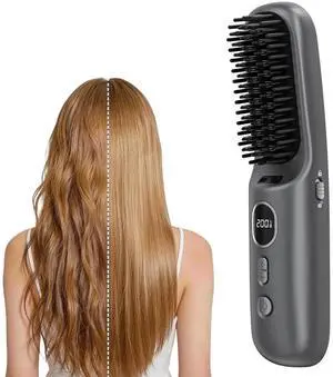 Hair Straightener Brush, Cordless Portable Straightening Brush with MCH Ceramic Heating, Ionic & Far Infrared Rechargeable Heated Comb, Travel Hair Straightener, Quick Styling for Smooth & Shiny Hair Hair Straightener Brush, Cordless Portable Straightening Brush with MCH Ceramic Heating, Ionic & Far Infrared Rechargeable Heated Comb, Travel Hair Straightener, Quick Styling for Smooth & Shiny Hair