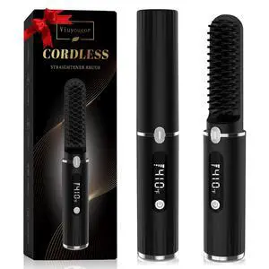 Beard Straightener for Men - Cordless Heated Beard Straightening Comb with LCD, Beard and Hair Straightener Brush Hot Comb, Anti-Scald & Automatic Shut-Off, Portable for Travel Beard Straightener for Men - Cordless Heated Beard Straightening Comb with LCD, Beard and Hair Straightener Brush Hot Comb, Anti-Scald & Automatic Shut-Off, Portable for Travel
