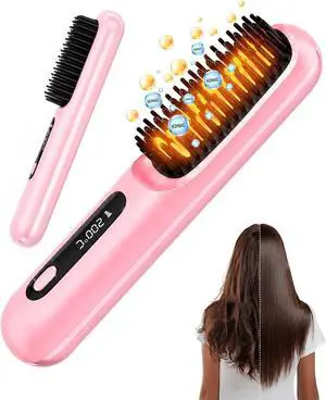 Portable Cordless Hair Straightener Brush for Women Portable Cordless Hair Straightener Brush for Women