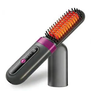 Cordless Hair Straightener Brush for Women, Fast Heating Anti-Frizz Hair Styling Tool, 3 Heat Settings, 300M Negative Ions, Portable Rechargeable Straightening Brush for Travel & Daily Use Cordless Hair Straightener Brush for Women, Fast Heating Anti-Frizz Hair Styling Tool, 3 Heat Settings, 300M Negative Ions, Portable Rechargeable Straightening Brush for Travel & Daily Use