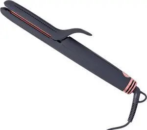 Ceramic Tourmaline 2in1 Flat Iron Hair Straightener Curling Iron for Hair Styling - 1 1/4 Inch - Airflow Styler with Curved Edges for Curling + Straightening - Blowout Styles Ceramic Tourmaline 2in1 Flat Iron Hair Straightener Curling Iron for Hair Styling - 1 1/4 Inch - Airflow Styler with Curved Edges for Curling + Straightening - Blowout Styles