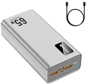 PSOOO Portable Charger 50000mAh 65W PD Fast Charging Power Bank, 3-Port External Battery Pack with LED Flashlight, Compatible with iPhone, Samsung, MacBook, Tablet, Travel & Outdoor Use Sliver PSOOO Portable Charger 50000mAh 65W PD Fast Charging Power Bank, 3-Port External Battery Pack with LED Flashlight, Compatible with iPhone, Samsung, MacBook, Tablet, Travel & Outdoor Use Sliver