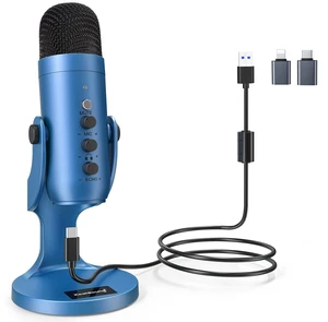 ZealSound Podcast Microphone for PC, Noise Cancellation USB Mic with Gain, Volume Adjustment & Mute Button, Monitoring & Echo, for YouTube, TikTok, Podcasting, Streaming, iPhone, iPad, Android(Blue) ZealSound Podcast Microphone for PC, Noise Cancellation USB Mic with Gain, Volume Adjustment & Mute Button, Monitoring & Echo, for YouTube, TikTok, Podcasting, Streaming, iPhone, iPad, Android(Blue)