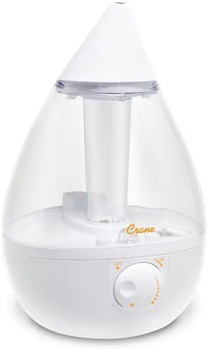 White Teardrop Ultrasonic Cool Mist Humidifier, 1 Gallon Auto Shut-Off for Large Room, Baby Nursery, Bedroom Office, Clear & White White Teardrop Ultrasonic Cool Mist Humidifier, 1 Gallon Auto Shut-Off for Large Room, Baby Nursery, Bedroom Office, Clear & White