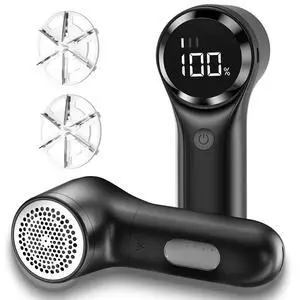 Fabric Shaver, Electric Lint Remover, Rechargeable Lint Shaver, Household Essentials for Clothes, Upholstery, Furniture, Sweater Defuzzer to Remove Pilling, Battery Operated, Black Fabric Shaver, Electric Lint Remover, Rechargeable Lint Shaver, Household Essentials for Clothes, Upholstery, Furniture, Sweater Defuzzer to Remove Pilling, Battery Operated, Black
