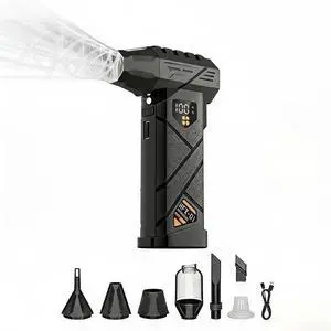 Car Vacuum Cleaner Cordless,Compressed Air Duster - 6000 mAh,5 in 1, Digital, Vacuuming, Electric Compressed air, Lighting, Charging,for Computers, Home,car-Gifts for Men Car Vacuum Cleaner Cordless,Compressed Air Duster - 6000 mAh,5 in 1, Digital, Vacuuming, Electric Compressed air, Lighting, Charging,for Computers, Home,car-Gifts for Men