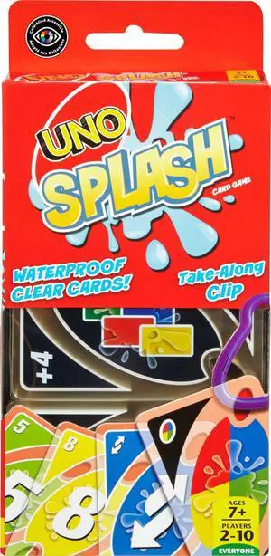 UNO Splash Card Game, Ages 7+, 2-10 Players UNO Splash Card Game, Ages 7+, 2-10 Players