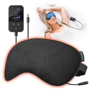 Heated Eye Mask - Rechargeable Electric Eye Mask for Dry Eyes, 2500 mAh Large Battery & Washable Cover, Eye Pad for Sleeping Heated Eye Mask - Rechargeable Electric Eye Mask for Dry Eyes, 2500 mAh Large Battery & Washable Cover, Eye Pad for Sleeping