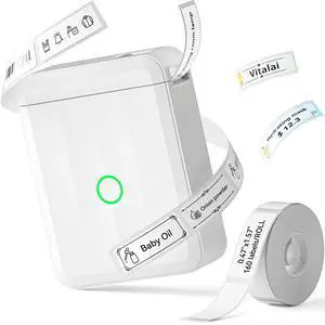 D110 New Version Label Maker Machine with Tape, Handheld Bluetooth Label Printer, Mini Thermal Printer, Sticker Maker for Organizing Home Kitchen School,White D110 New Version Label Maker Machine with Tape, Handheld Bluetooth Label Printer, Mini Thermal Printer, Sticker Maker for Organizing Home Kitchen School,White