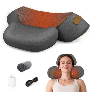 3-in-1 Neck Massager Pillow for Pain Relief, Neck Massager with Heat and Cervical Traction, Deep Tissue Massage Pillow for Shoulder & Back Comfort, Ergonomic Design for Men and Women (Deep Gray) 3-in-1 Neck Massager Pillow for Pain Relief, Neck Massager with Heat and Cervical Traction, Deep Tissue Massage Pillow for Shoulder & Back Comfort, Ergonomic Design for Men and Women (Deep Gray)
