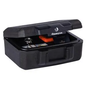 Fireproof Money Safe with Key Lock, Black Lock Box with Portable Carrying Handle for Travel, Exterior: 14.3 in. W x 11.2 in. D x 6.1 in H, 1200 Fireproof Money Safe with Key Lock, Black Lock Box with Portable Carrying Handle for Travel, Exterior: 14.3 in. W x 11.2 in. D x 6.1 in H, 1200