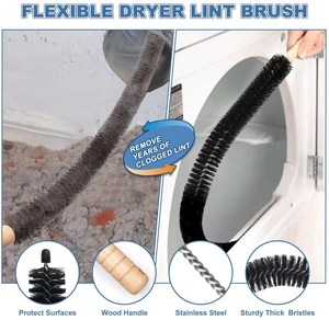 2Pcs Dryer Vent Cleaner Kit Universal Vacuum Hose Attachment & Brush | Black Upgraded Flexible Hose for Smooth Airflow Without Whistling Noise, Fits Most Vacuums for Deep Cleaning 2Pcs Dryer Vent Cleaner Kit Universal Vacuum Hose Attachment & Brush | Black Upgraded Flexible Hose for Smooth Airflow Without Whistling Noise, Fits Most Vacuums for Deep Cleaning