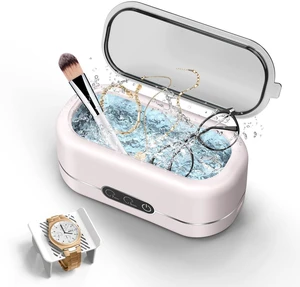 Ultrasonic Cleaner Machine for Jewelry,48KHz with 2 Cleaning Modes 12Oz SUS304 Water Tank, Ultrasonic Cleaning Machine for Jewelry, Glasses, Retainers, Rings, Dentures, Watch Strap - Pink Ultrasonic Cleaner Machine for Jewelry,48KHz with 2 Cleaning Modes 12Oz SUS304 Water Tank, Ultrasonic Cleaning Machine for Jewelry, Glasses, Retainers, Rings, Dentures, Watch Strap - Pink