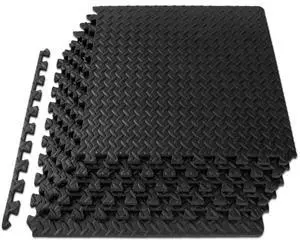 Puzzle Exercise Mat ½ in, EVA Interlocking Foam Floor Tiles for Home Gym, Mat for Home Workout Equipment, Floor Padding for Kids, Black, 24 in x 24 in x ½ in, 24 Sq Ft - 6 Tiles Puzzle Exercise Mat ½ in, EVA Interlocking Foam Floor Tiles for Home Gym, Mat for Home Workout Equipment, Floor Padding for Kids, Black, 24 in x 24 in x ½ in, 24 Sq Ft - 6 Tiles