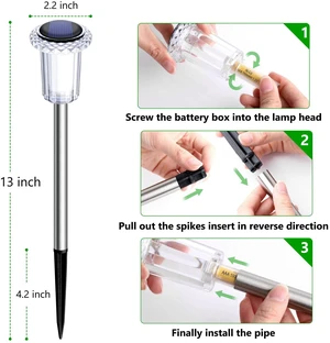 15 Pack Solar Lights Outdoor Waterproof Pathway Lights, Warm White Stainless Steel Stake Lights for Yard Garden Walkway Driveway Sidewalk Lawn Landscape Path Outside LED Auto On/Off, Acrylic 15 Pack Solar Lights Outdoor Waterproof Pathway Lights, Warm White Stainless Steel Stake Lights for Yard Garden Walkway Driveway Sidewalk Lawn Landscape Path Outside LED Auto On/Off, Acrylic
