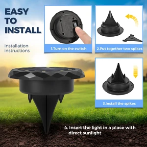 12 Pack Small Solar Ground Lights, Driveway Lights Warm White Solar Powered Pathway Lights Waterproof, Landscape Lighting for Walkway, Garden, Backyard, Patio- Black Lampshade 12 Pack Small Solar Ground Lights, Driveway Lights Warm White Solar Powered Pathway Lights Waterproof, Landscape Lighting for Walkway, Garden, Backyard, Patio- Black Lampshade