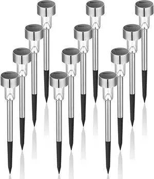 Outdoor Waterproof Solar Garden Lights, 12 Pack Cold White Outdoor Waterproof Solar Garden Lights, 12 Pack Cold White