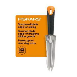 Fiskars Steel Garden Knife, Multi-Purpose Weed Puller Gardening & Yard Tool Fiskars Steel Garden Knife, Multi-Purpose Weed Puller Gardening & Yard Tool