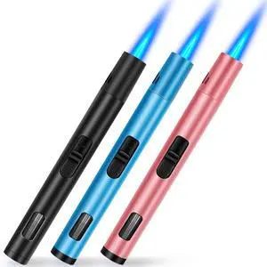 Torch Lighters 3 Pack Refillable Butane Lighter with Visible Fuel Window, Windproof Adjustable Jet Flame Long Lighters for Candle, Grill, BBQ, Camping, Fireworks (Butane NOT Included) Torch Lighters 3 Pack Refillable Butane Lighter with Visible Fuel Window, Windproof Adjustable Jet Flame Long Lighters for Candle, Grill, BBQ, Camping, Fireworks (Butane NOT Included)