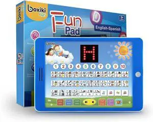 Spanish-English Learning Bilingual Tablet Educational Toy with LED Screen Display. Learn Spanish and English with ABC Games and Spelling. Kids Love Our Interactive Educational Toys Spanish-English Learning Bilingual Tablet Educational Toy with LED Screen Display. Learn Spanish and English with ABC Games and Spelling. Kids Love Our Interactive Educational Toys