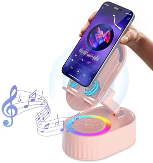 Wireless Induction Bluetooth Speaker 5in1 Phone Holder Speaker | 3000mAh USB Wired Charging, 8 RGB Lights, Phone Speaker Amplifier for iPhone, Android, Ideal Gift for Men/Women Wireless Induction Bluetooth Speaker 5in1 Phone Holder Speaker | 3000mAh USB Wired Charging, 8 RGB Lights, Phone Speaker Amplifier for iPhone, Android, Ideal Gift for Men/Women