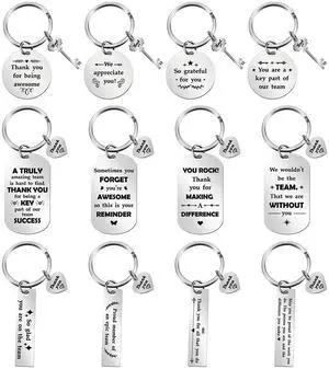 12 Pcs Employee Appreciation Gifts for Coworker Thank You Keychain Bulk for Teacher Nurse Staff Volunteer(Silver) 12 Pcs Employee Appreciation Gifts for Coworker Thank You Keychain Bulk for Teacher Nurse Staff Volunteer(Silver)