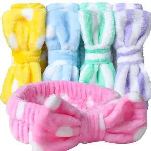 5pcs Makeup Headband with Removable Bow, Spa Headband for Washing Face for Teen Girls Women, Gifts Basket for Teens Girls Party, Skin Care Washing Hairband 5pcs Makeup Headband with Removable Bow, Spa Headband for Washing Face for Teen Girls Women, Gifts Basket for Teens Girls Party, Skin Care Washing Hairband