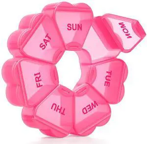 Large Weekly Pill Organizer, Pill Box 7 Day, Daily Vitamin Case Large Capacity Compartments, Pill Containers for Fish Oil Medicine Supplements, Red Large Weekly Pill Organizer, Pill Box 7 Day, Daily Vitamin Case Large Capacity Compartments, Pill Containers for Fish Oil Medicine Supplements, Red