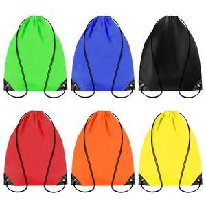 6PCS Drawstring Backpacks - Waterproof Cinch Bag String Gym Bags 6PCS Drawstring Backpacks - Waterproof Cinch Bag String Gym Bags