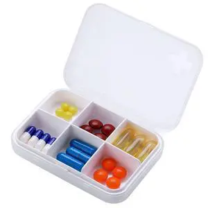 Portable Pill Organizer - Slim Pill Box for Purse or Travel, Compact Pill Case(6 Compartment,White) Portable Pill Organizer - Slim Pill Box for Purse or Travel, Compact Pill Case(6 Compartment,White)