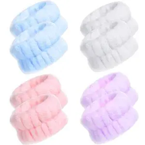 4 Pairs Wrist Bands for Washing Face Wrist Spa Microfiber Wash Towel Band Scrunchies Absorbent Wristbands Sweatband for Women Prevent Liquid from Spilling(Lovely Colors) 4 Pairs Wrist Bands for Washing Face Wrist Spa Microfiber Wash Towel Band Scrunchies Absorbent Wristbands Sweatband for Women Prevent Liquid from Spilling(Lovely Colors)