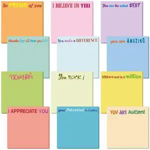 12 Pcs Sticky Notes Gifts Bulk,Appreciation,Simple Color 12 Pcs Sticky Notes Gifts Bulk,Appreciation,Simple Color