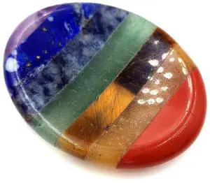 Thumb Worry Stone for Anxiety, 7 Chakra Crystals Healing Stones, Oval Chakra Worry Stone, Meditation Crystal Thumb Worry Stone for Anxiety, 7 Chakra Crystals Healing Stones, Oval Chakra Worry Stone, Meditation Crystal