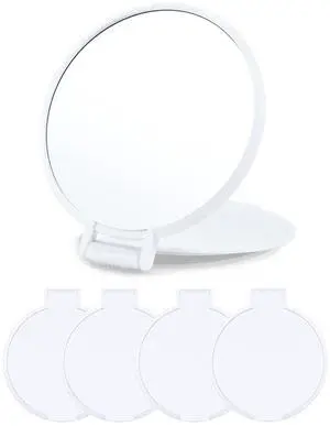 4 Pack Compact Mirrors Bulk for Party Favors Purse Travel, White 4 Pack Compact Mirrors Bulk for Party Favors Purse Travel, White