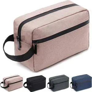 Travel Toiletry Bag for Women and Men, Water-resistant Shaving Bag for Toiletries Accessories, Foldable Storage Bags with Divider and Handle for Cosmetics Toiletries Brushes Tools (Pink) Travel Toiletry Bag for Women and Men, Water-resistant Shaving Bag for Toiletries Accessories, Foldable Storage Bags with Divider and Handle for Cosmetics Toiletries Brushes Tools (Pink)